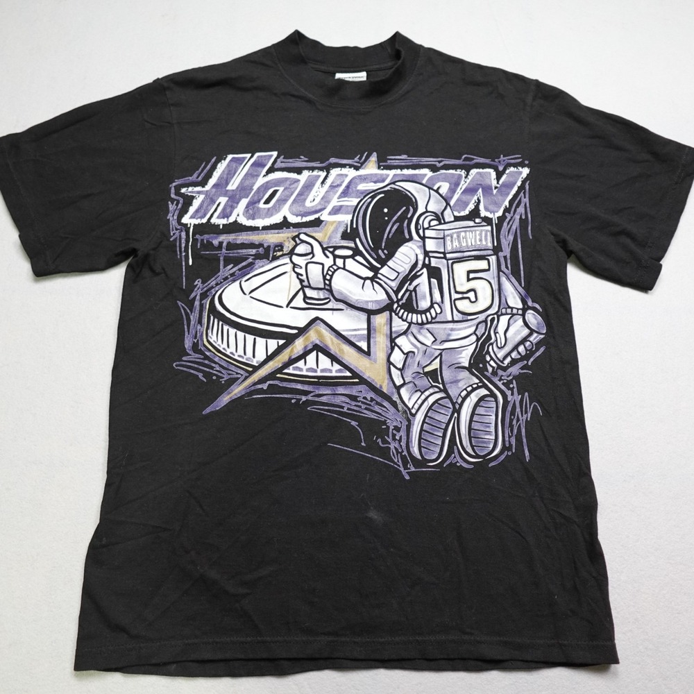 Shaka Wear Houston Astros T-Shirt Men M Black Bagwell Astronaut Heavyweight